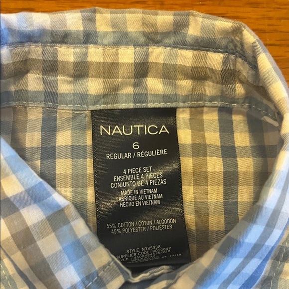 Nautica Light Blue and White Plaid Shirt - Picture 2 of 2